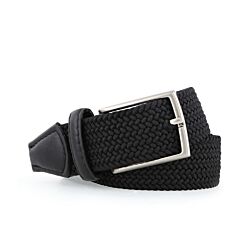 Braided elastic vegan belt: Intreccio moro